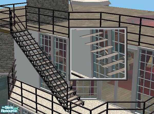 Sims 2 — Holy Smoke Stairs - smoked glass by chrissy6930 — Smoked glass recolor of my Holy Smoke Stairs. To see the