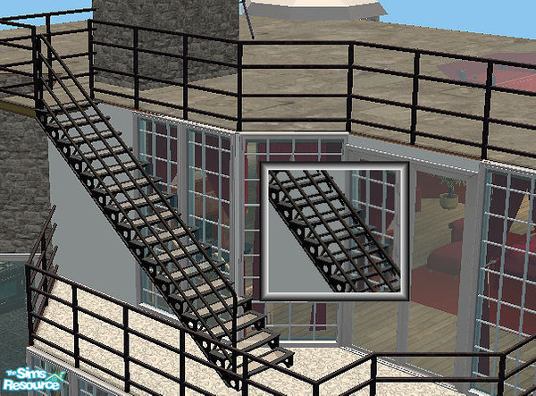 Sims 2 — Holy Smoke Stairs - black metal by chrissy6930 — Recolor of the metal part of my Holy Smoke Stairs in black. To