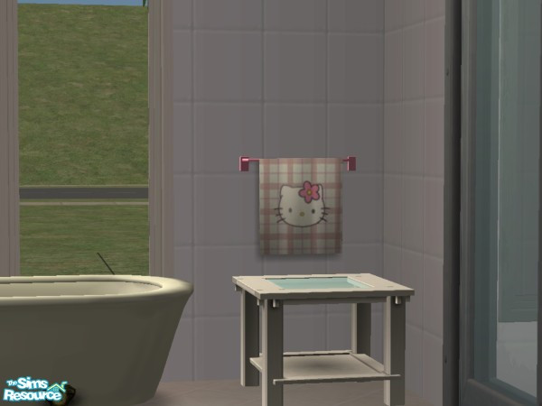 Sims 2 — Judy_HelloKitty_KitchenTowel by judyhugsnoopy — Recolor of Windkeeper "Small towel (ver.2)" Pls