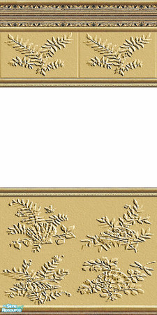 Sims 2 — Seashell Gold by Lorah — Seashell in Metal - walls and floors in gold, silver and pewter for kitchen or bath.