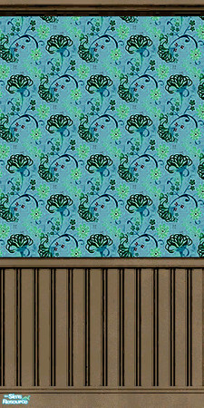 Sims 2 — Sassy Spring Blue Bloom (panel) Wall by peachinparis — Cool down any room with Sassy Spring! Feeling blue?