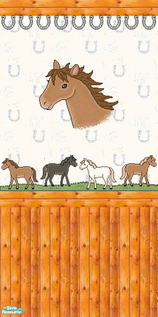Sims 2 — TL - Giddy-Up Horses Wall Half 2 by TabbyLou — Half Wallpaper #2 for Growing-Up Horses Set. Hope You like!