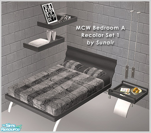 Sims 2 — MCW Bedroom A - Recolor set 1 by Sunair — MCW Bedroom A - Recolor set 1 (black)