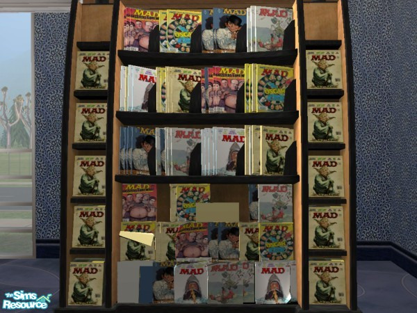 Sims 2 — Deluxe Magazine Rack - Mad by luvs10s — Mad Magazine collection - featuring covers of Star Wars, Jaws, The