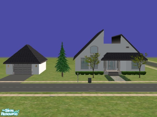 Sims 2 — Modern House by devoted2rusty — This modern home features 2 bedrooms, 1 bath all on 1 floor. It has a 1 car