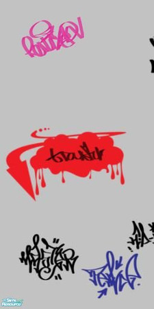 Sims 2 — graffiti wall 3 by gonein60 — 