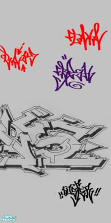 Sims 2 — graffiti wall 2 by gonein60 — 