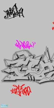 Sims 2 — graffiti wall 1 by gonein60 — 