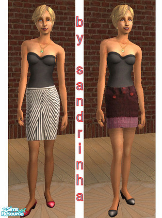 Sims 2 — SM New Skirts Set 02 by sandrinha — These skirts are recolors from Maxis, so they don't need meshes and basic