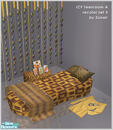 Sims 2 — ICF Teenager Room A - Recolor set 3 by Sunair — ICF Teenager Room A - Recolor set 3 (darkwood)
