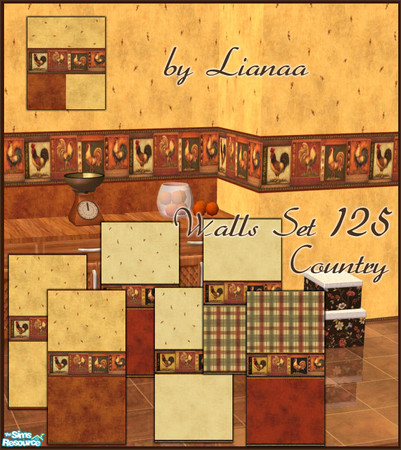 Sims 2 — Set 125 Country Walls by Lianaa — Set 125 Country Walls