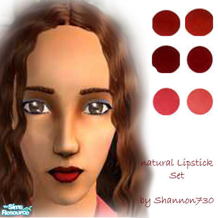 Sims 2 — Natural Lipstick Set by shannon730 — Set of six earth tone lip colors 