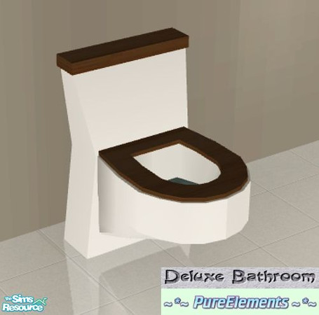 Sims 2 — Deluxe Bathroom - Toilet by SaeraMaples — A stylish and comfortable bathroom set, in natural dark tones.