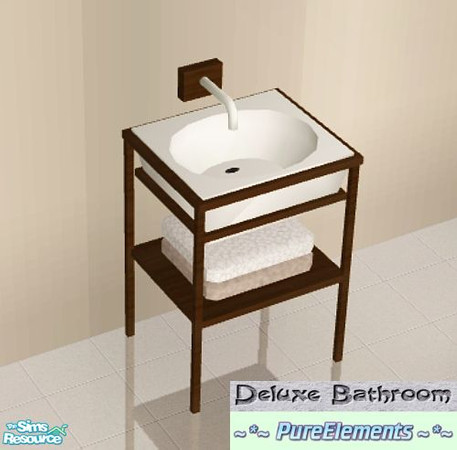 Sims 2 — Deluxe Bathroom - Sink by SaeraMaples — A stylish and comfortable bathroom set, in natural dark tones.