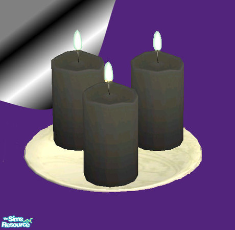 Sims 2 — Candle Set IXThree round candles - Black candle by Paleoanth — This requires the mesh file. 