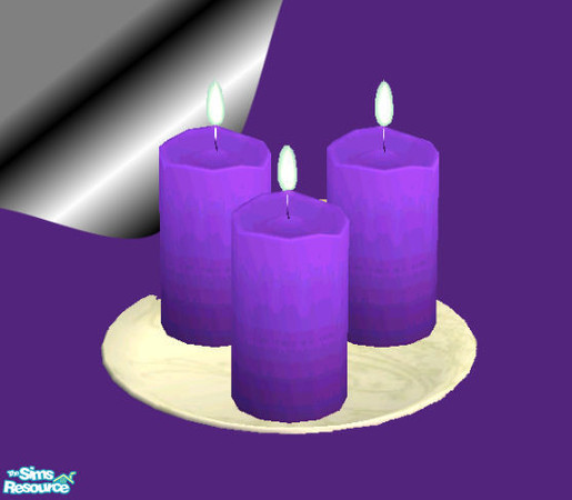 Sims 2 — Candle Set IX Three round candles - Purple candle by Paleoanth — This requires the mesh file. 
