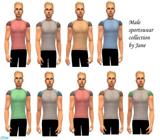 Sims 2 — Male sportswear collection by janhen06 — Comes in 9 different color combinations. 