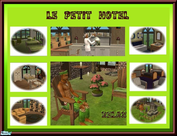 Sims 2 — Le Petit Hotel by Dirtdevill — Welcome to Le Petit Hotel! This Luxury, easy playing Tiki styled Hotel is build