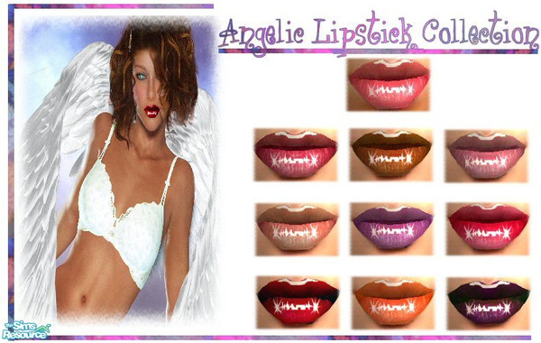 Sims 2 — Angelic Lipstick Collection by fortunecookie1 — Is your sim feeling sweet, soft, and angelic? Then this is the