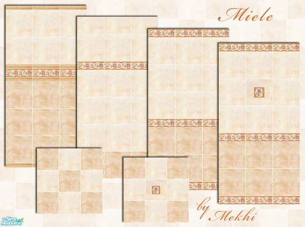 Sims 2 — Miele by Mekhi — Tiled set of four walls and two floors for your bathroom or kitchen, enjoy!