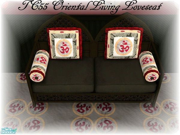 Sims 2 — TC55 Oriental Living Livingroom Set - Loveseat by luvmy7 — A very nice loveseat to match my TC55 Oriental Living