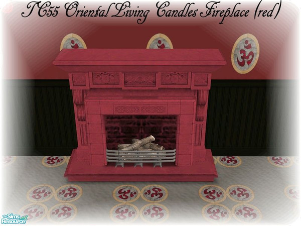 Sims 2 — TC55 Oriental Living Livingroom Set - Fireplace (red) by luvmy7 — A very nice red fireplace to match my TC55