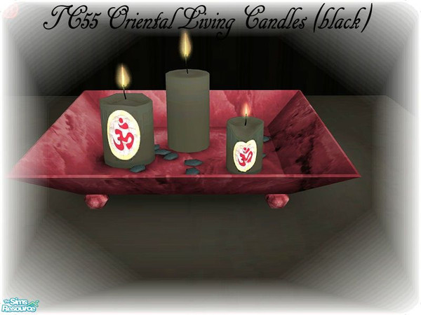 Sims 2 — TC55 Oriental Living Livingroom Set - Candles  by luvmy7 — A very nice set of black candles to match my TC55