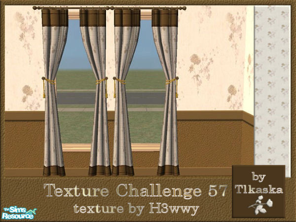 Sims 2 — TC57 Issy\'s Livingroom - Curtains by tlkaska — This white tweed livingroom with brown leather accents was
