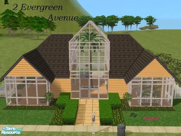 Sims 2 — 2 Evergreen Avenue by *louise* — A modern,contemporary home for "Plant People" Your green family will