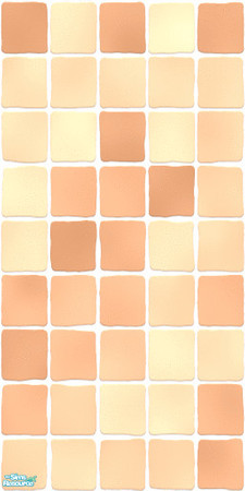 Sims 2 — MDP Pastel Orange Wall Tile by MelandStv — There are 6 colourful wall tiles in this set. They are part of my