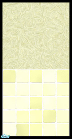 Sims 2 — MDP Pastel Yellow Swirl Half Solid-Tile by MelandStv — There are 6 colours and 2 textures for a total of 12