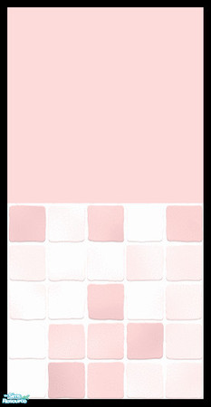 Sims 2 — MDP Pastel Pink Half Solid-Tile by MelandStv — There are 6 colours and 2 textures for a total of 12 walls in
