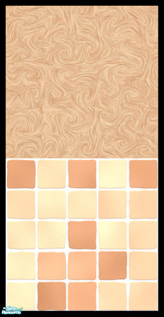 Sims 2 — MDP Pastel Orange Swirl Half Solid-Tile by MelandStv — There are 6 colours and 2 textures for a total of 12