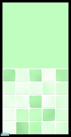 Sims 2 — MDP Pastel Green Half Solid-Tile by MelandStv — There are 6 colours and 2 textures for a total of 12 walls in