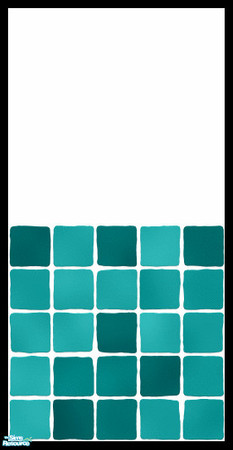 Sims 2 — MDP Teal Half White-Tile by MelandStv — There are 10 colourful walls in this set. They are part of my Colour