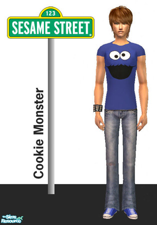 Sims 2 — Sesame Street Tees n Jeans - Cookie Monster by 06bek — 