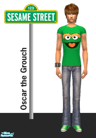 Sims 2 — Sesame Street Tees n Jeans - Oscar The Grouch by 06bek — 