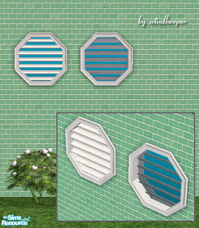 Sims 2 — Lafenetre octagonal window 3 by Windkeeper — The window is linked to Maxis Lafenetre Tall Window for colors. It