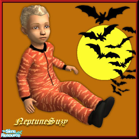 Sims 2 — NSC Toddler PJ\'s - Halloween 3 by Neptunesuzy — Your little Simmies will be very comfy in this Cute Halloween