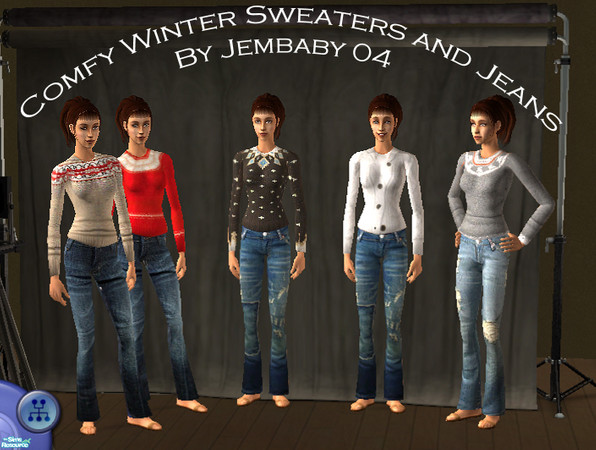 Sims 2 — Comfy Winter Sweaters with Jeans by jembaby04 — For the sim who loves to be comfortable. Who doesn't love a