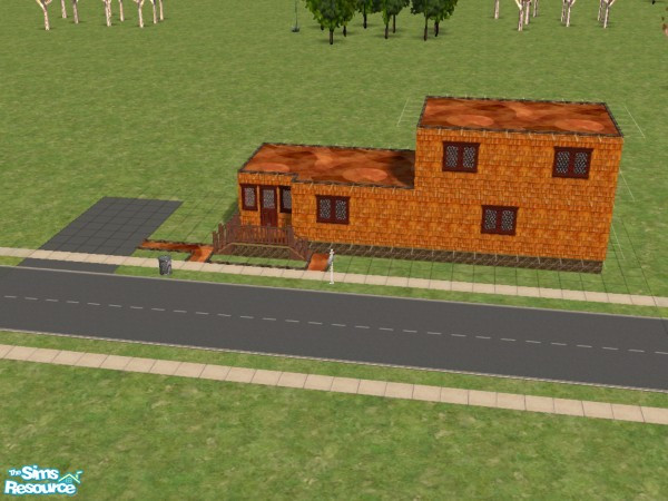 Sims 2 — Tall Red by TJA — It used to be a 1 story trailer. Now it has an extra floor. And it's red.