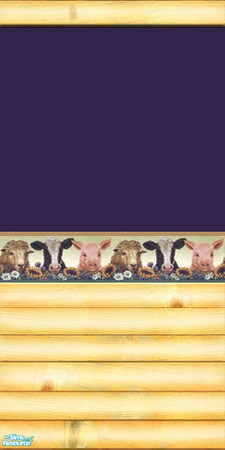 Sims 2 — Log Kitchen - Navy Wall by Simaddict99 — navy log wall with kitchen border, made to match my Log Kitchen. TSRAA