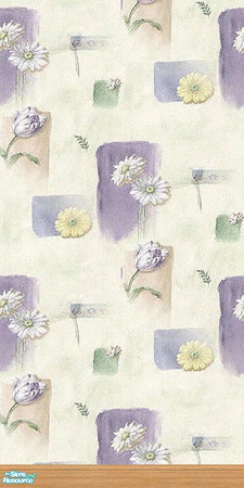 Sims 2 — AS Creations Floral Lilac by TSR Archive — Part of a set of 6 vibrant floral wallpapers. ** TSRAA **