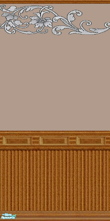 Sims 2 — Country Peach by Lorah — Country Peach with gray stenciling. Has matching linoleum.