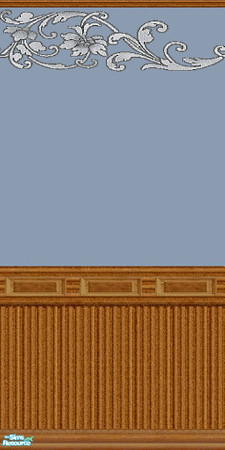 Sims 2 — Country Blue Topaz by Lorah — Country Blue Topaz with gray stenciling. Has matching linoleum.