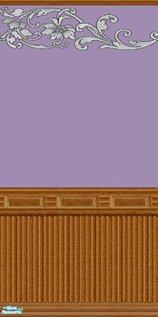 Sims 2 — Country Amethyst by Lorah — Country Amethyst (purple)with gray stenciling. Has matching linoleum.