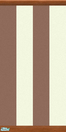 Sims 2 — Brown & Cream Striped Wallpaper #2 by KalicoKat — This wallpaper, with wood moulding, adds a classy and