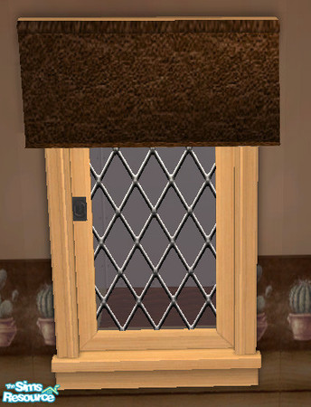 Sims 2 — R W Log Kitchen - Leather Blinds by Simaddict99 — this will recolor both the long and short blinds. mesh
