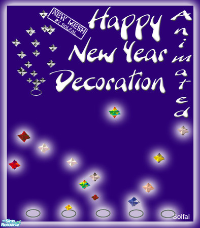 Sims 2 — Animated Happy Holiday Decoration by solfal — All you need to celebrate the new year!
