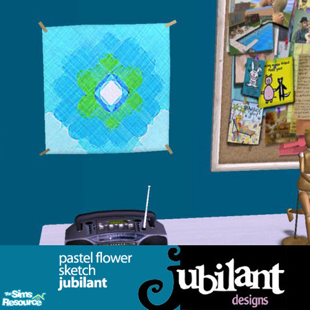 Sims 2 — Pool Flower Sketch by Jubilant by Jubilant — A drawing of the flower design on the pool rug. It can found under